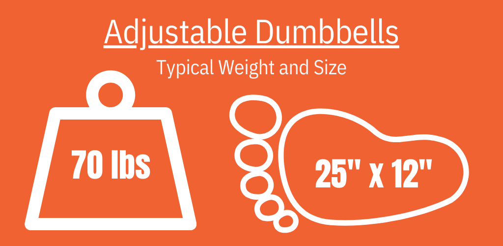 Adjustable Dumbbells Size and Weight